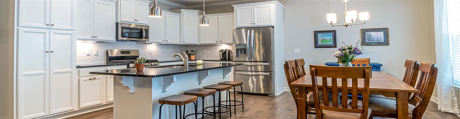 Photo of modern Kitchen Interior an dining space Photo of modern Kitchen Interior an dining space