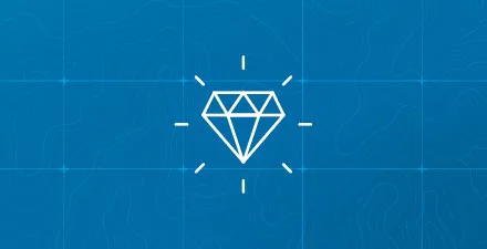 User profile icon on a blue background.