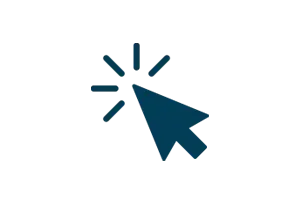 Dark blue mouse pointer showing an expression at the end of a click.