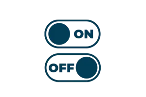 Dark blue icons showing the option to toggle on and off.