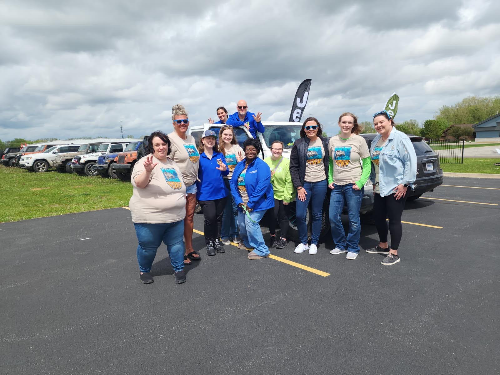 Wildfire Team in front of Jeep at Freedom Ride