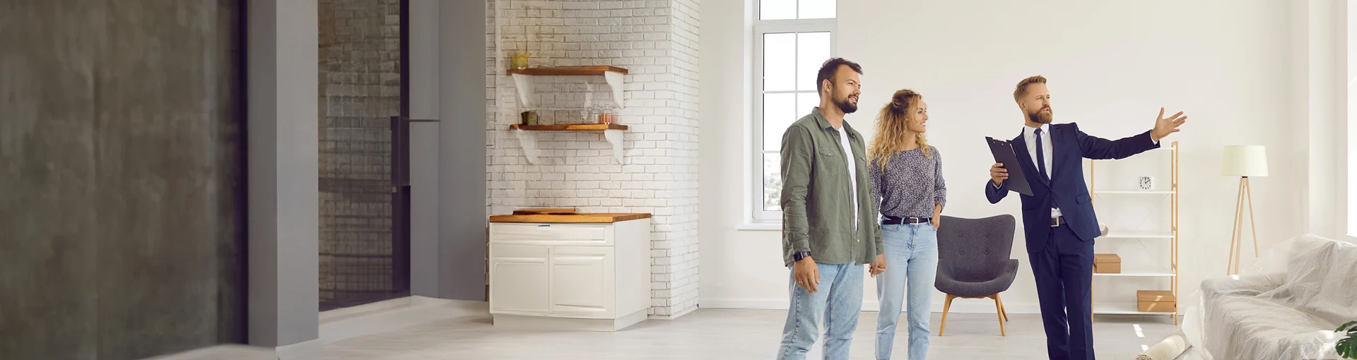 Realtor showing a home