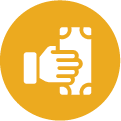 Hand holding money icon