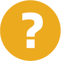 Question mark in orange circle icon