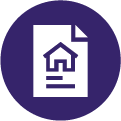 Letter icon inside a purple circle