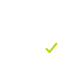 A calendar icon with a green checkmark.