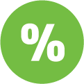 Icon with a percent sign
