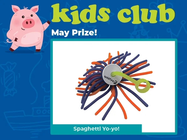 Kids Club Prize May 2025 Picture of Kids Club Prize for May of stretchy Spaghetti Yo-Yo