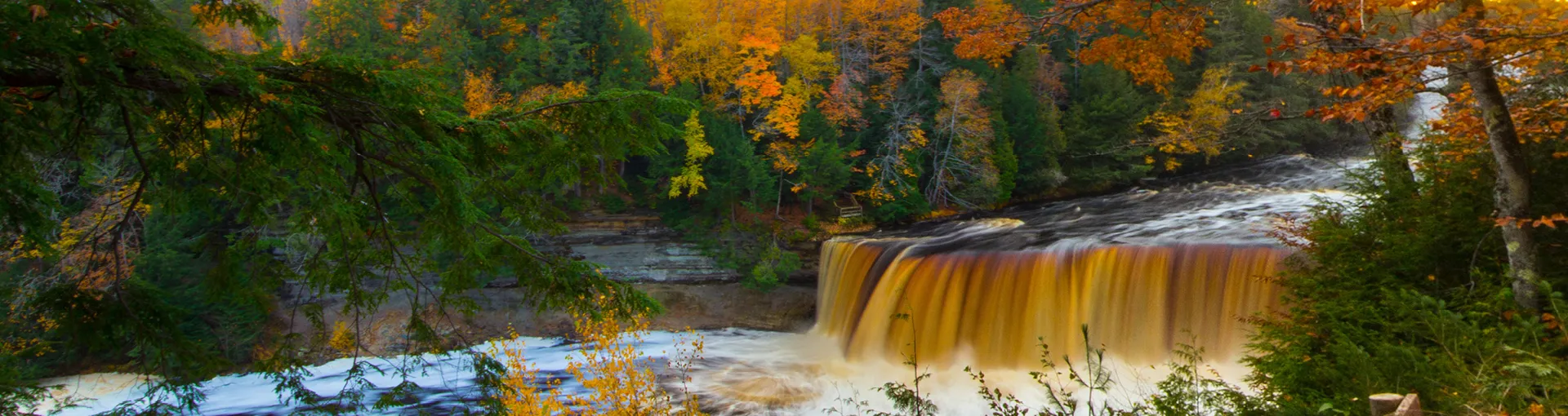 Tahquamenon Falls in Michigan's Upper Peninsula during the fall colors.