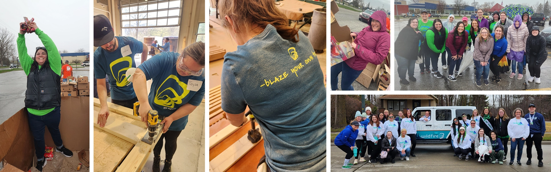 Wildfire Volunteering in Community at different events, blazing their own trail.