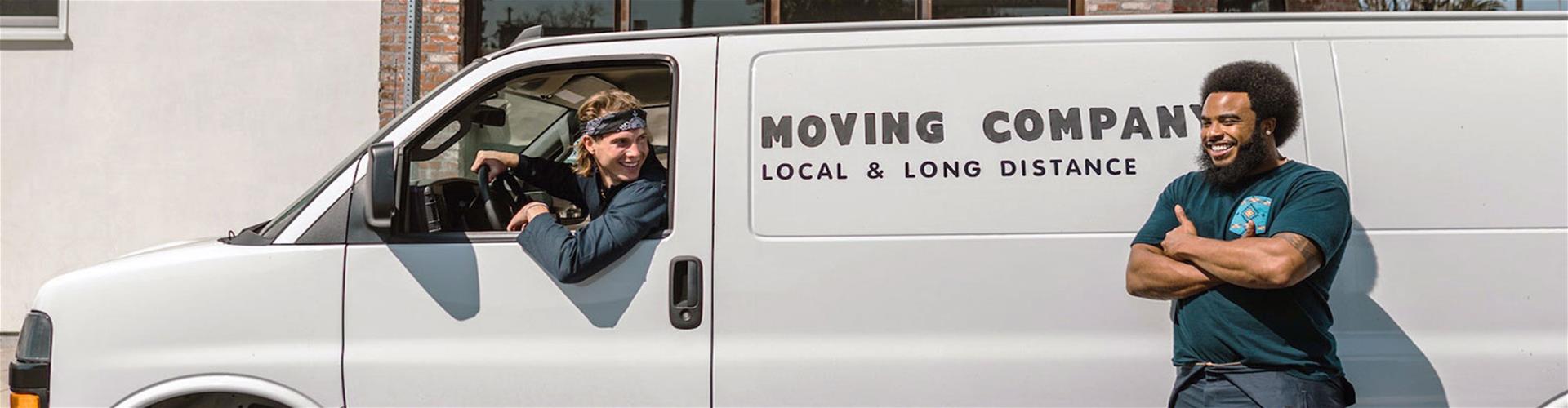 Happy movers by moving van Happy movers by moving van